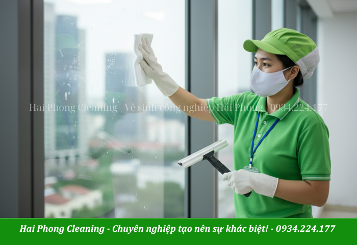 Vệ sinh kính văn phòng