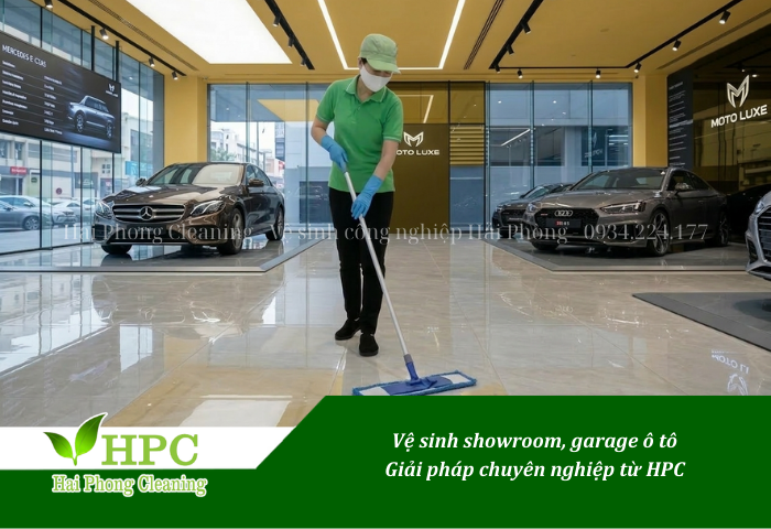 Dịch vụ vệ sinh showroom, gara ô tô từ HPC